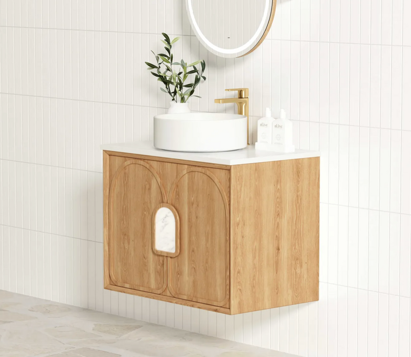 Otti Laguna Wall Hung Vanity - Natural American Oak - 600mm