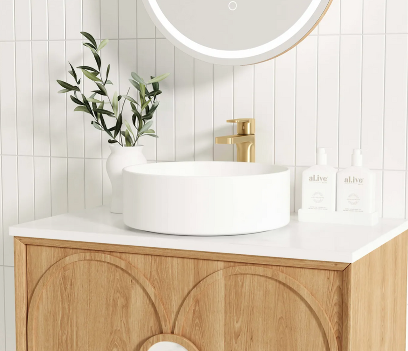 Otti Laguna Wall Hung Vanity - Natural American Oak - 600mm