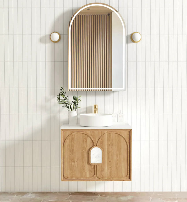 Otti Laguna Wall Hung Vanity - Natural American Oak - 750mm