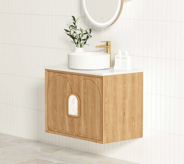 Otti Laguna Wall Hung Vanity - Natural American Oak - 750mm