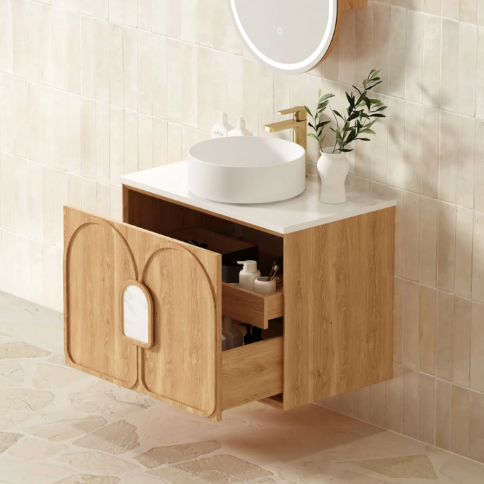 Otti Laguna Wall Hung Vanity - Natural American Oak - 750mm