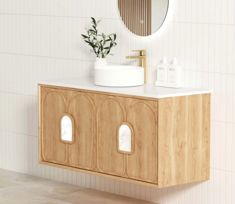 Otti Laguna Wall Hung Vanity - Natural American Oak - 1200mm