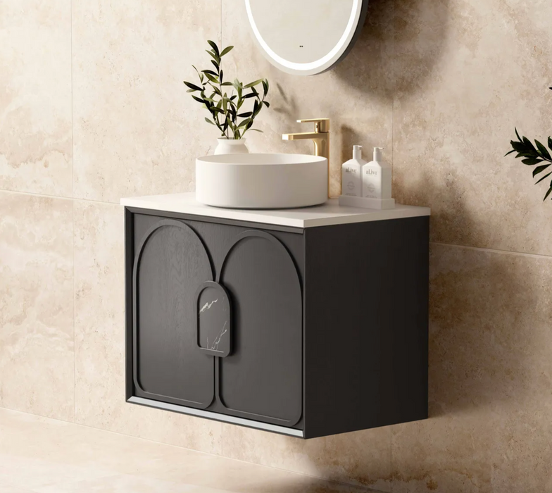 Otti Laguna Wall Hung Vanity - Black American Oak - 750mm