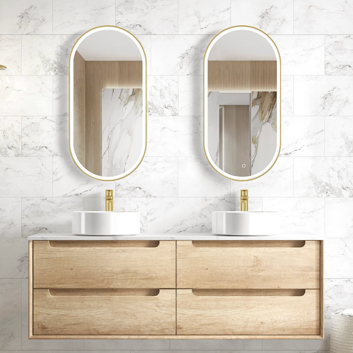 Otti Byron Wall Hung Vanity - Natural Oak - 1500mm Double