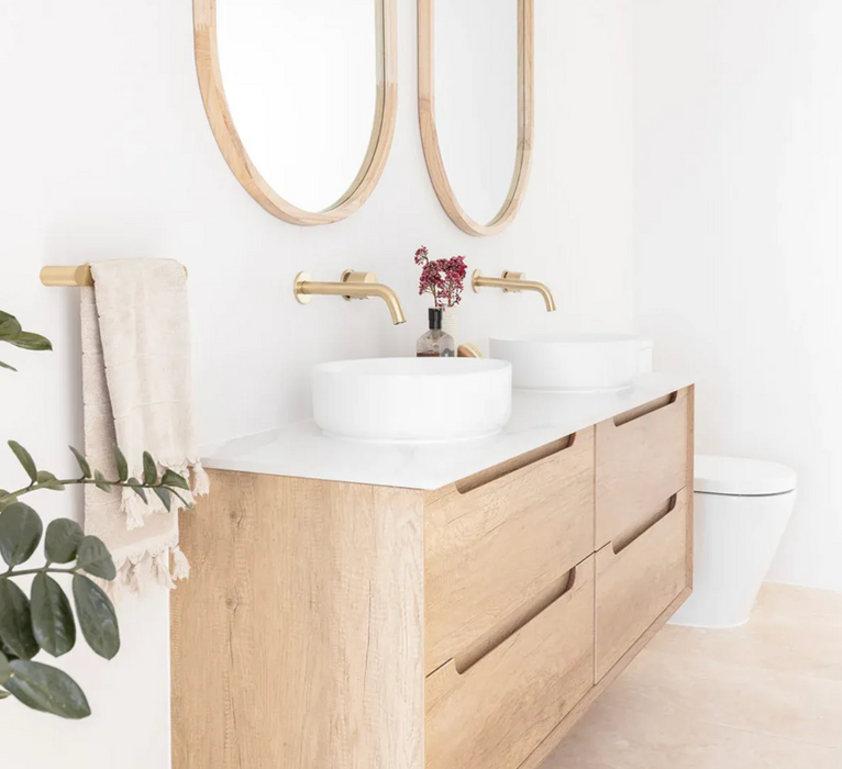 Otti Byron Wall Hung Vanity - Natural Oak - 1500mm Double