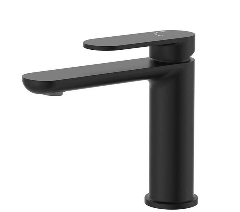 Fienza Empire Slim Cold Start Basin Mixer - Matte Black