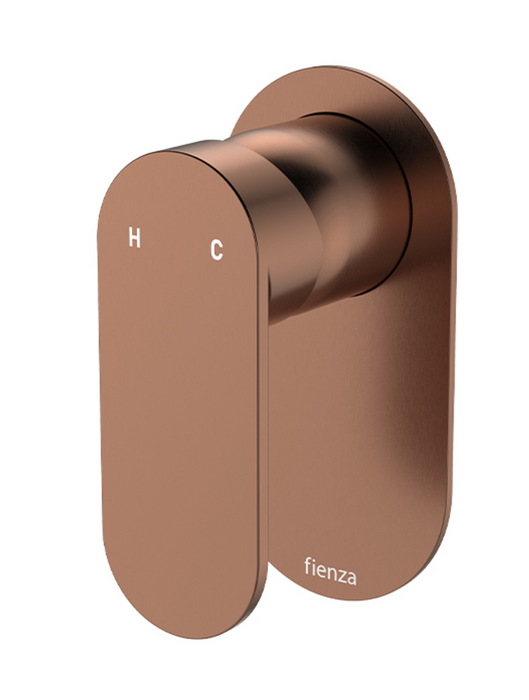 Fienza Empire Slim Wall Mixer - Oval Plate - Brushed Copper