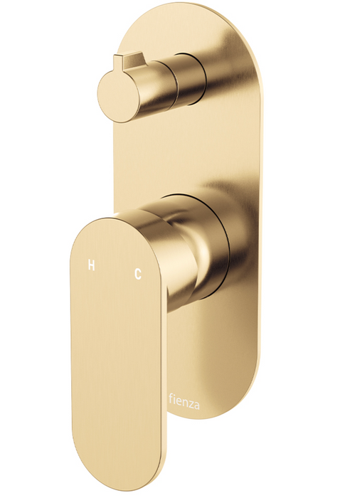 Fienza Empire Slim Wall Diverter Mixer - Oval Plate - Urban Brass