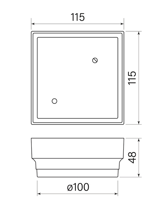 Faucet Strommen Tile In Floor Waste - 115SQ - 100 - Brushed New Nickel