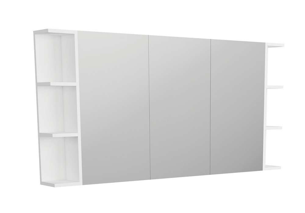 Fienza Pencil Edge Shaving Cabinet 1200mm Dual Shelving - Gloss White