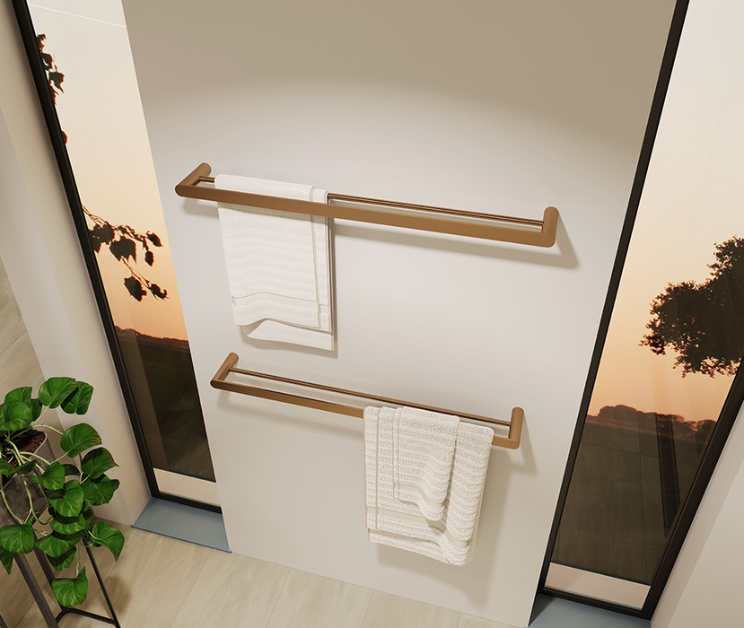 Fienza Empire Slim 800mm Double Towel Rail  - Brushed Copper