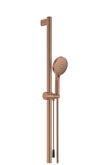 Fienza Care Inverted T Rail Shower with Push/Pull Slider - Brushed Copper