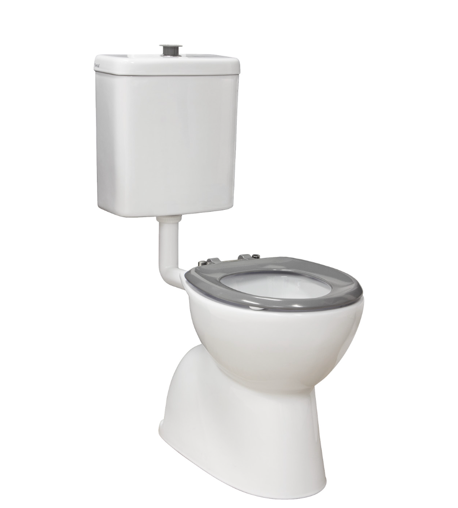 Fienza Gloss Grey D-Shaped Soft Close Toilet Seat – Universal Fit, Easy Install, 000022G