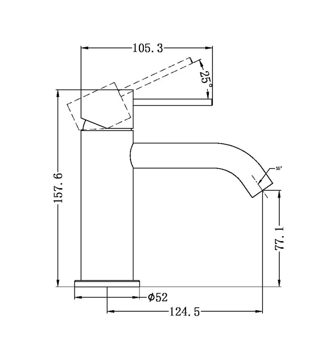 Nero Mecca Basin Mixer - Gunmetal
