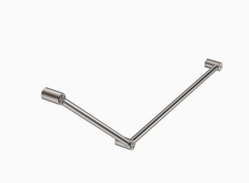 Nero Mecca Care 32mm Ambulant Grab Rail 45 Degree 750 x 450mm - Brushed Nickel