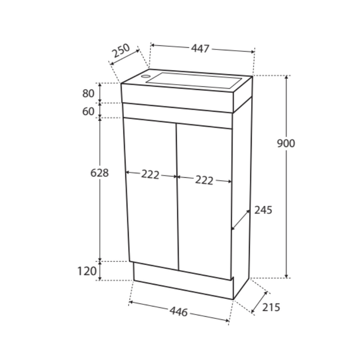 Fienza Ralph Ensuite - Kickboard - 450mm