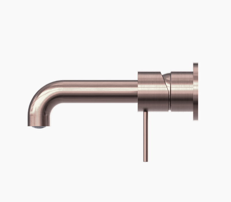 Nero Mecca Wall Basin/Bath Mixer Seperate Plate 185 Outlet - Brushed Bronze