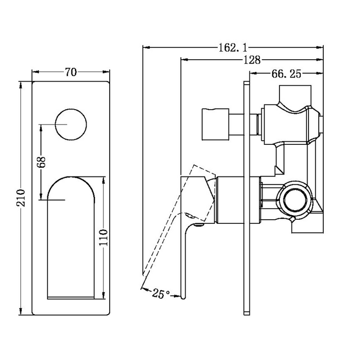 Nero Bianca Shower Mixer With Diverter - Gun Metal