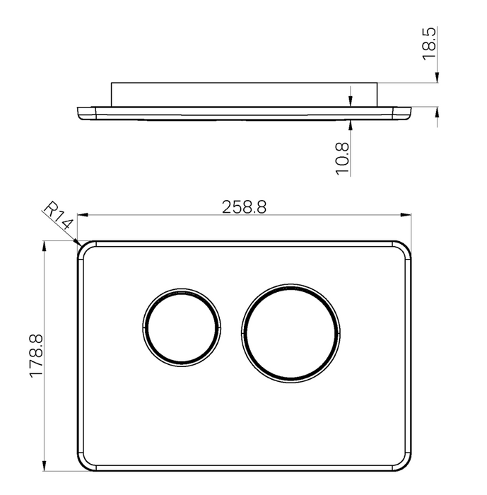 Nero In Wall Toilet Flush Plate - Gun Metal