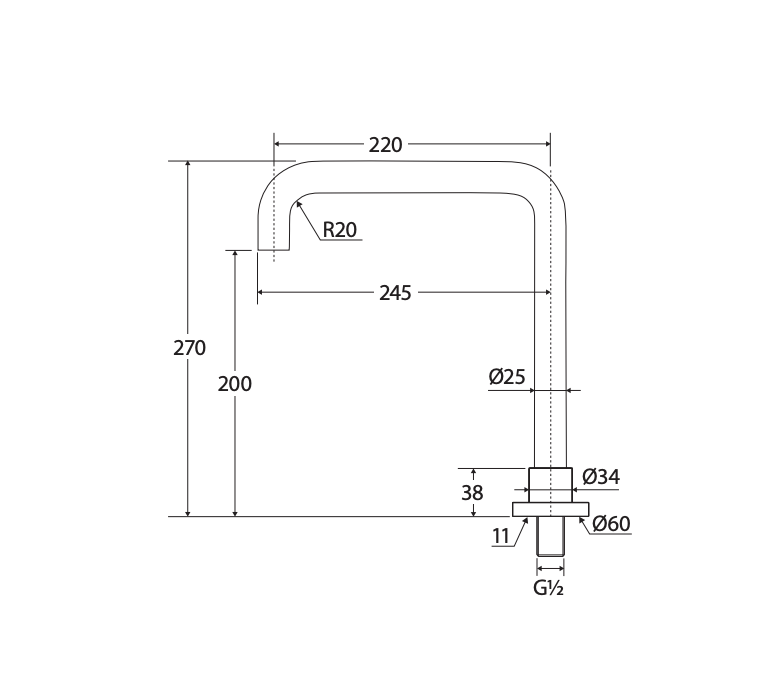 Fienza Kaya Squareline Hob Outlet. - Chrome