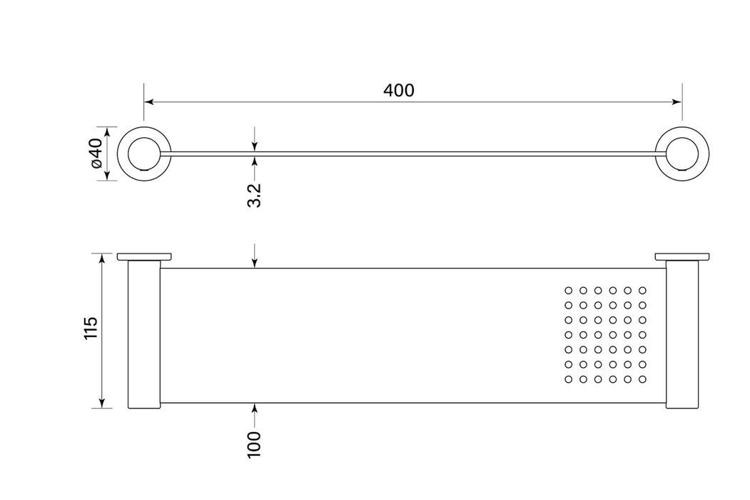 Faucet Strommen Pegasi Metal Shower Shelf 400 - Chrome