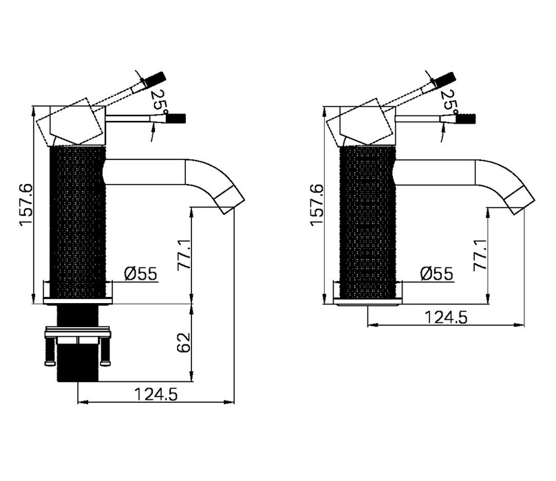 Nero Opal Basin Mixer - Graphite