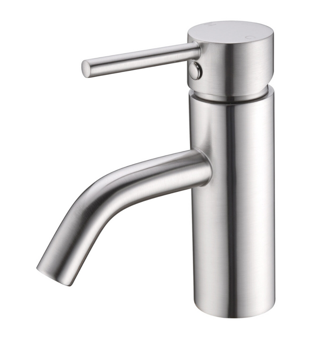 Nero Dolce Basin Mixer Curved Spout - Brushed Nickel