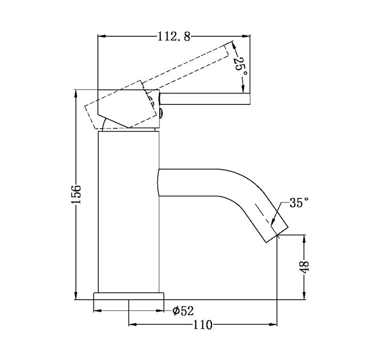 Nero Dolce Basin Mixer Curved Spout - Brushed Nickel