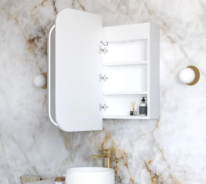 Otti Newport LED Shaving Cabinet - Matte White  - 900mm x 750mm