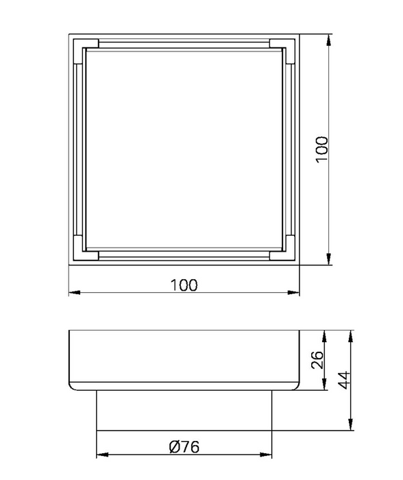 Nero Tile Insert Floor Waste - 100mm - 80mm Outlet - Gun Metal
