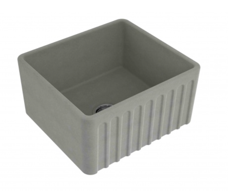 Turner Hastings Novi 50 x 46 Fine Fireclay Butlers Sink NON O/F - Concrete Look