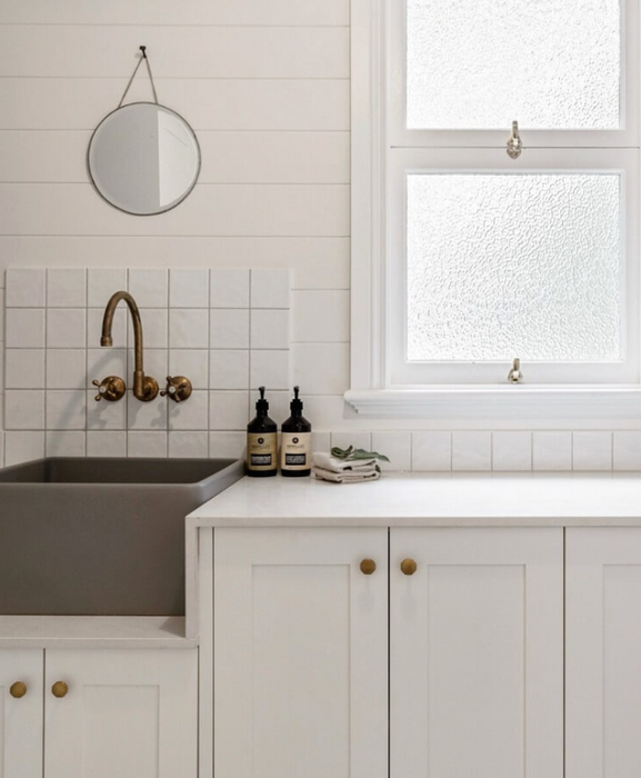 Turner Hastings Novi 50 x 46 Fine Fireclay Butlers Sink NON O/F - Concrete Look