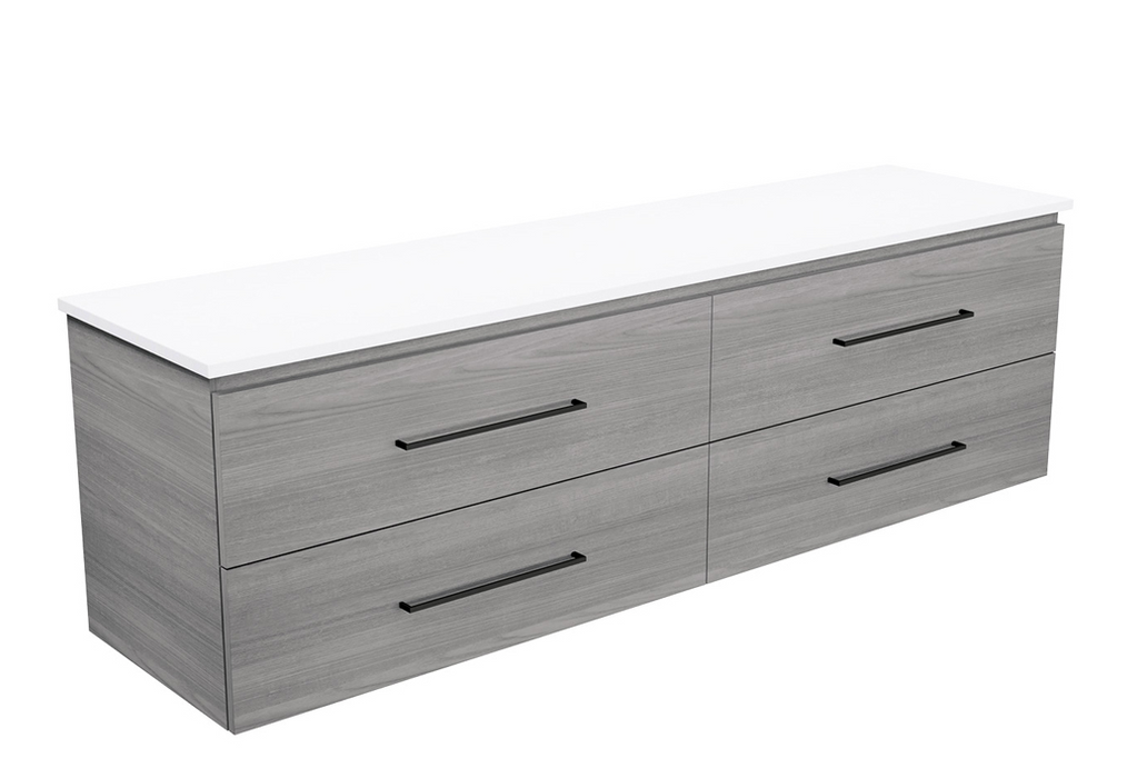 Fienza Carmen All-Drawer Vanity Wall Hung - Stone Top - Double Bowl - 1800mm