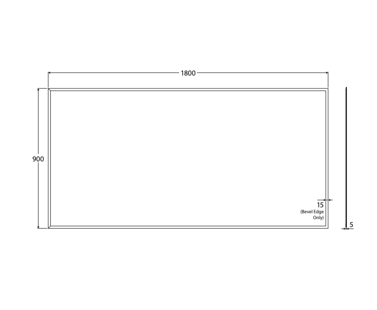 Fienza Pencil Edged Mirror 1800mm x 900mm  (Glue-On)