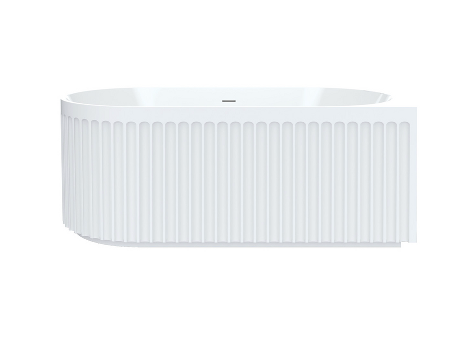 Fienza - Eleanor Fluted Left-Hand Acrylic Corner Bath Overflow -  1500mm