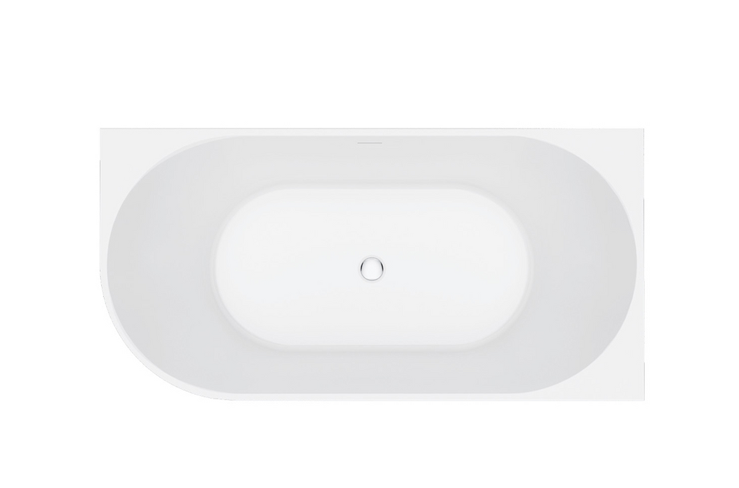 Fienza - Eleanor Fluted Left-Hand Acrylic Corner Bath Overflow -  1500mm