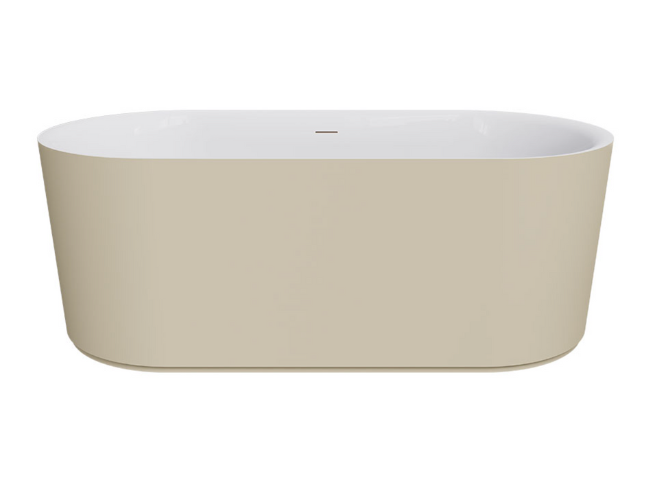 Fienza Empire Slim Freestanding Solid Surface Bath -  1500mm -  Matte Khaki