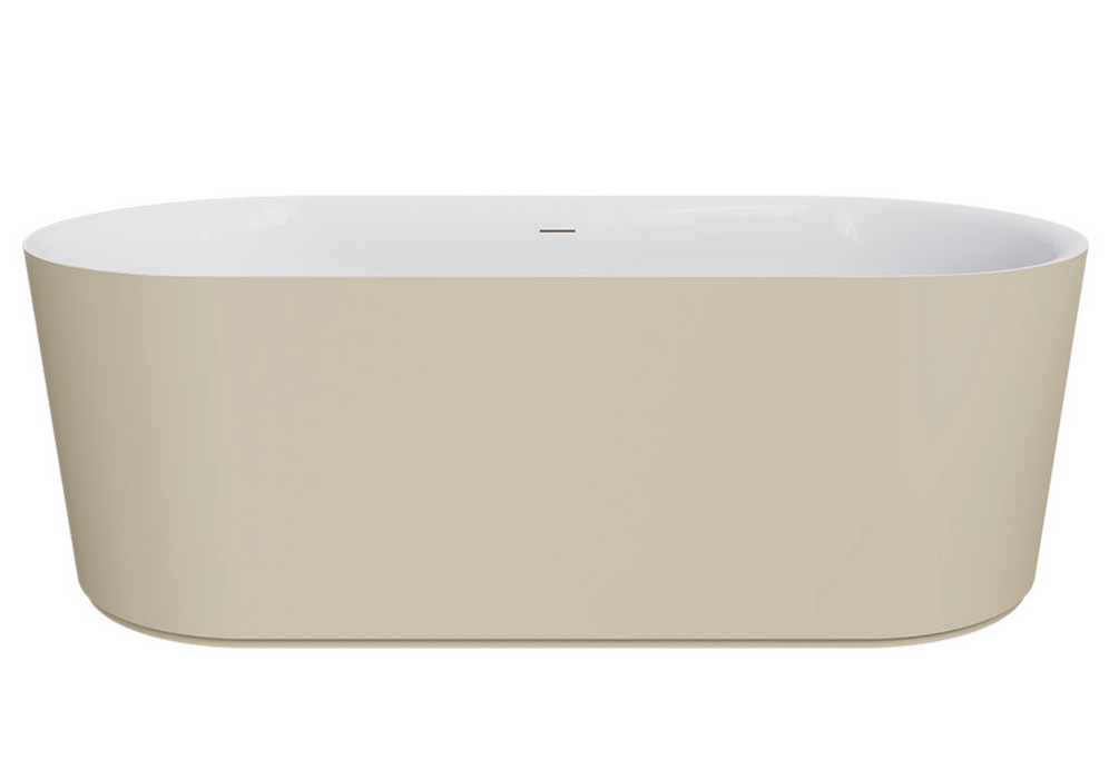 Fienza Empire Slim Freestanding Solid Surface Bath -  1700mm -  Matte Khaki
