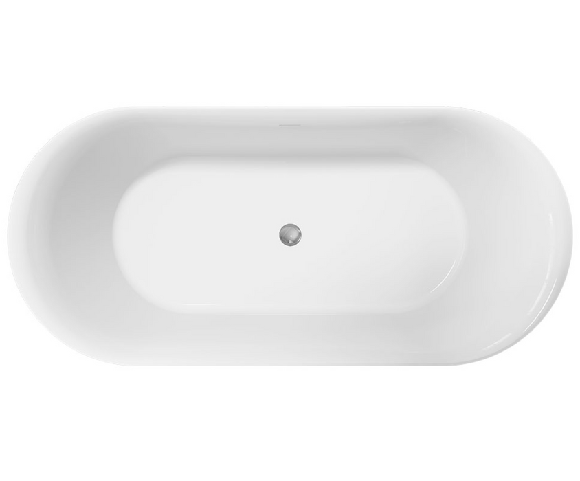 Fienza Empire Slim Freestanding Solid Surface Bath -  1700mm -  Matte Khaki