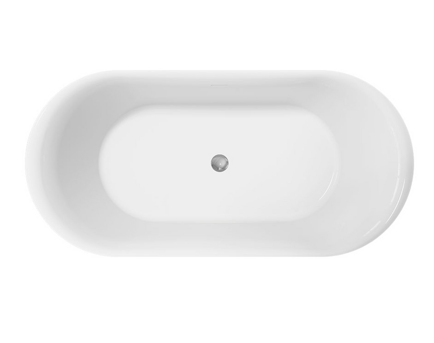 Fienza Empire Slim Freestanding Solid Surface Bath -  1500mm -  Matte White