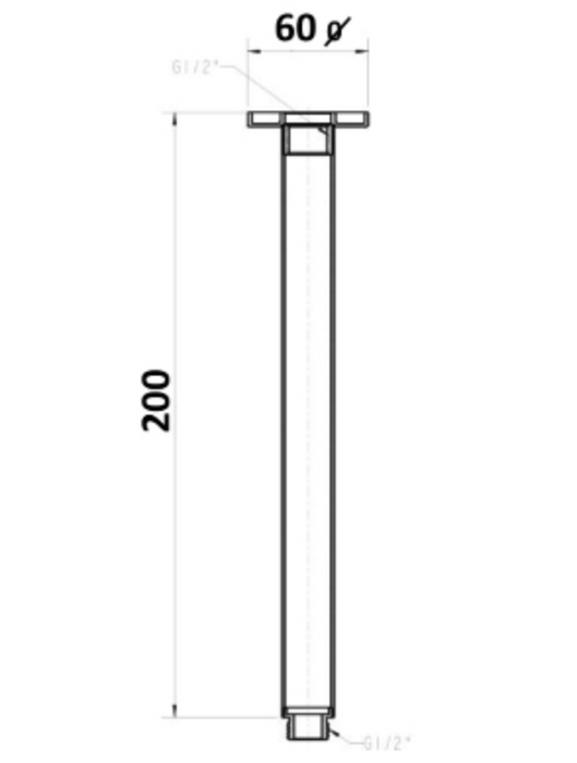 Millennium Akemi Ceiling Dropper 200mm - Brushed Nickel