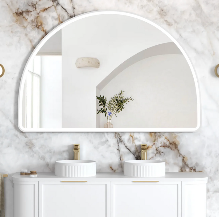 Otti LED Moonlight Matte White Framed Mirror - 1500mm(W) x 1000mm(H)
