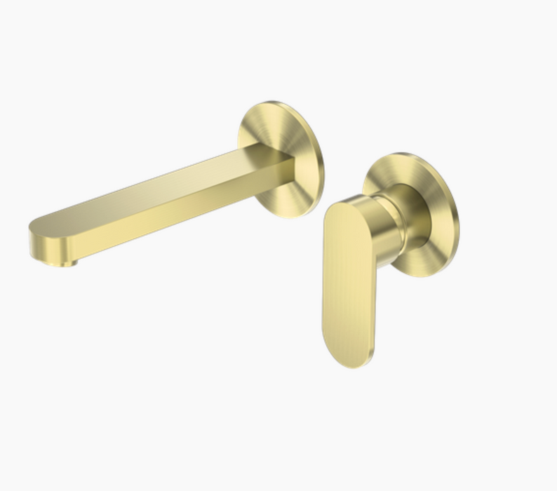 Nero Ecco Wall Basin/Bath Mixer Set SP - Brushed Gold