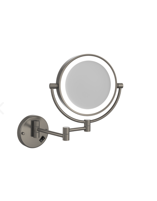 L155CSMCBN 1&5x Magnification Brushed Nickel Mirror with Light