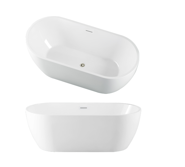 Seima Arko 122 Freestanding Bath With Overflow - 1500mm  - Gloss White