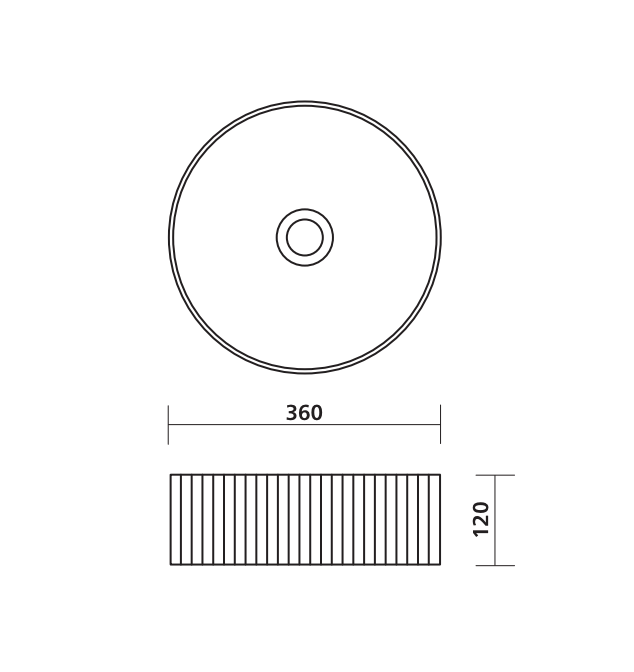 Seima Cleo 360 Fluted Basin - Gloss White