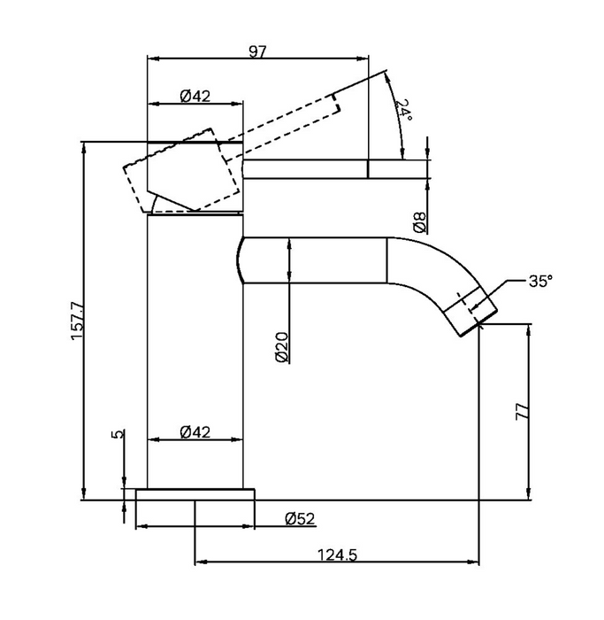 Nero Zen 316SS Basin Mixer - Brushed Nickel