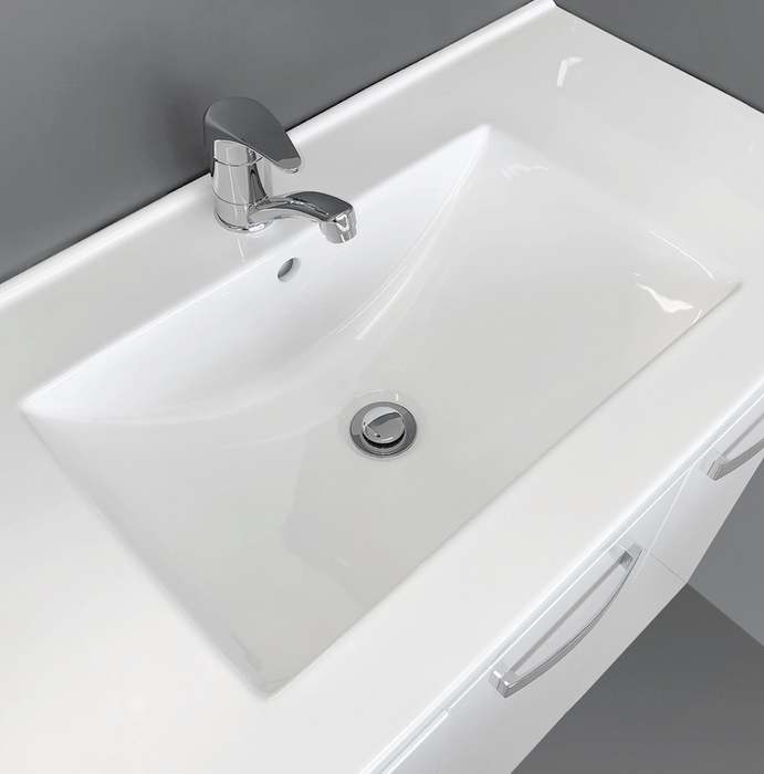 Fienza Dolce Quest Wall Hung Vanity Gloss White - 900mm