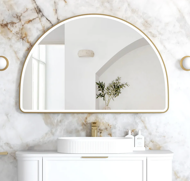 Otti LED Moonlight Archie Mirror Framed - 1200mm x 800mm Brushed Gold
