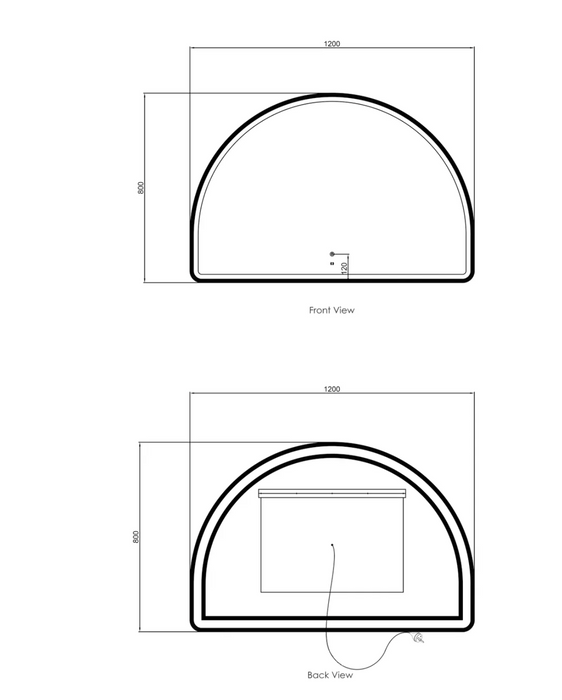 Otti LED Moonlight Archie Mirror Framed - 1200mm x 800mm White